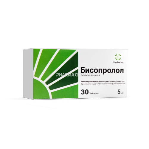 Бисопролол таб.5 мг  Бисопролол таб.5 мг