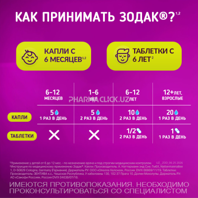 Зодак таблетки 10мг №30
