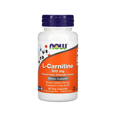 Now Foods L-karnitin, 500 mg, 60 kapsula