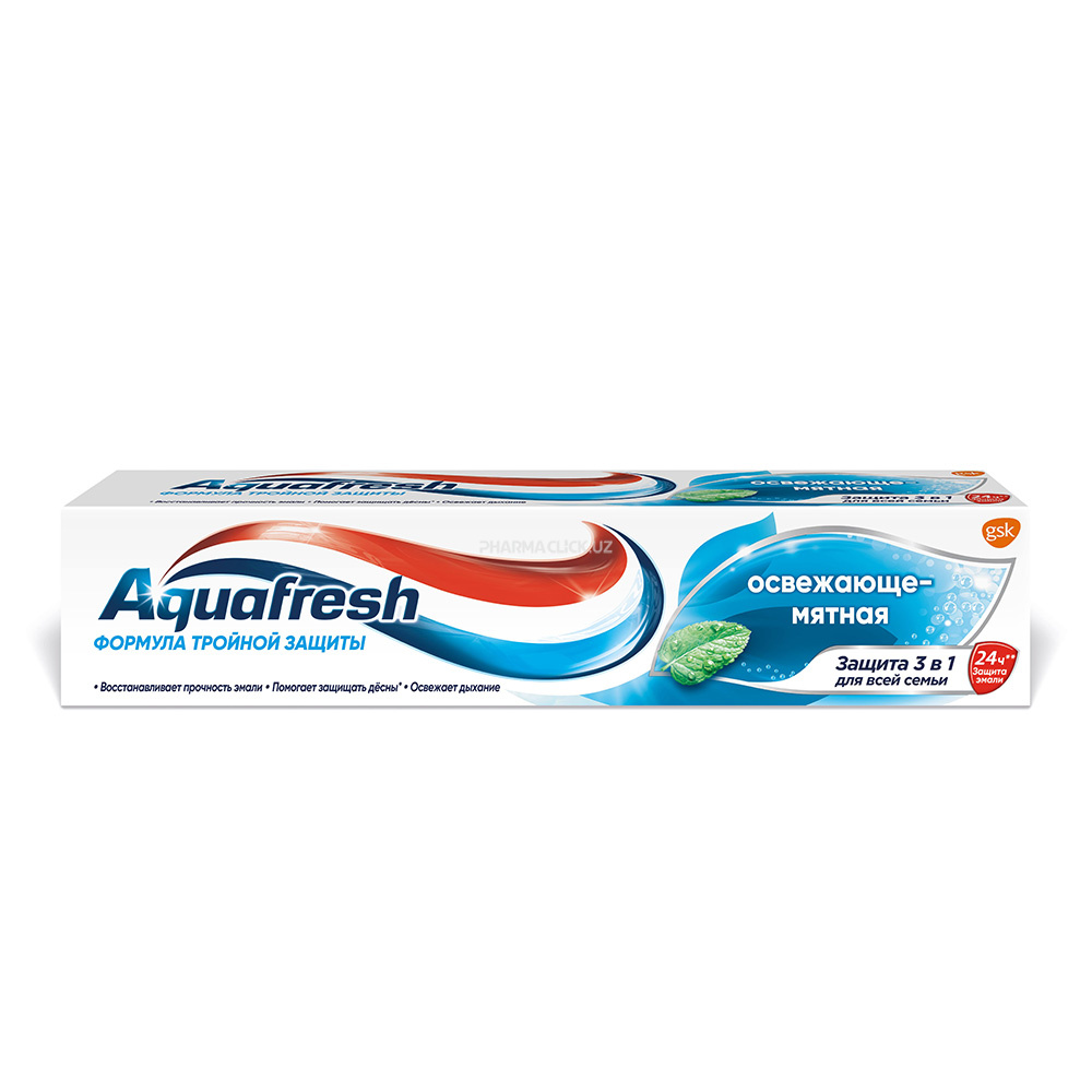 Паста зубная Aquafresh Тройная защита Освежающе-мятная 100мл