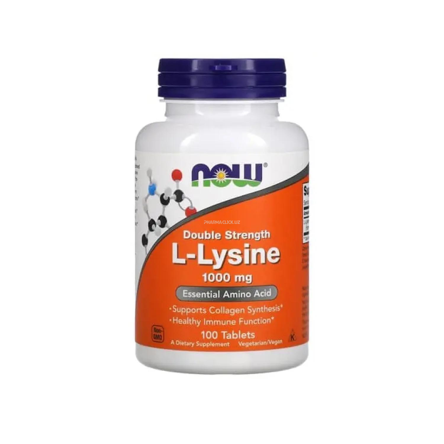 L-Лизин Now Foods L-Lysine 1000 мг, 100 таб.