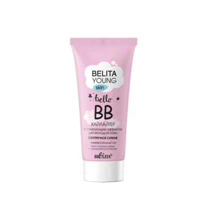 Belita YOUNG SKIN BB haylayter tus beruvchi effektga ega “Benuqson porlash”, 30ml