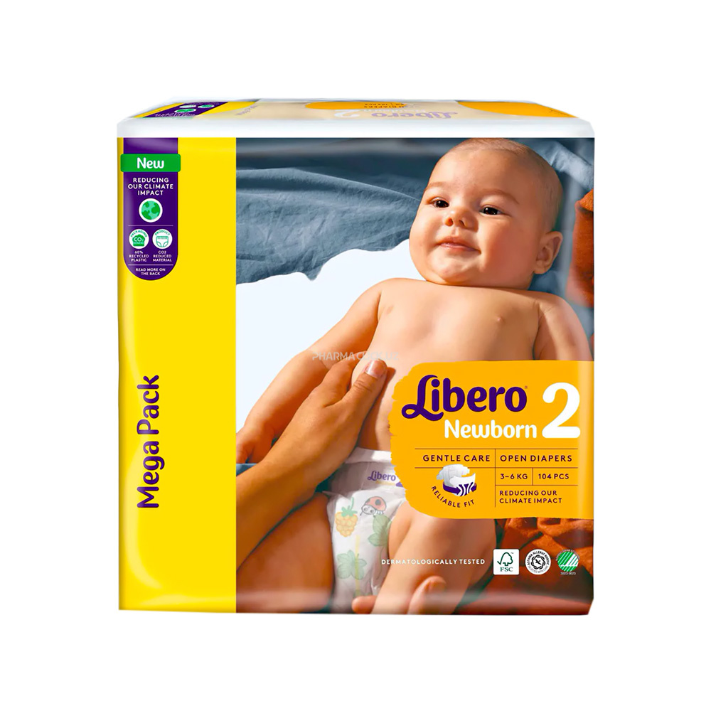 Подгузники детские Libero Newborn 2 (3-6КГ) 104шт