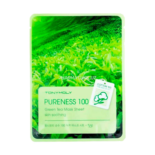 Маска для лица PURENESS 100 GREEN TEA MASK SHEET 21 мл