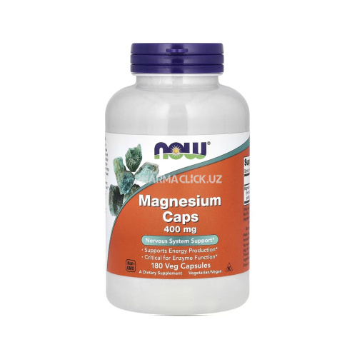 Магний в капсулах, 400 мг NOW Foods 180 растительных капсул 