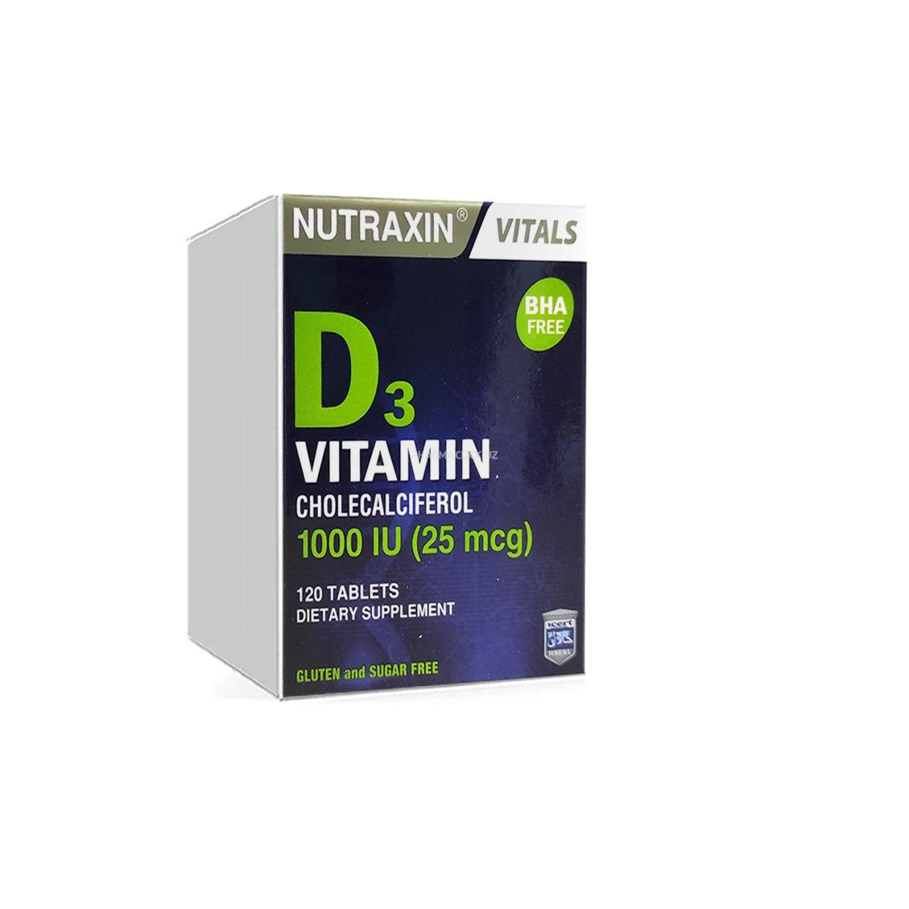 NUTRAXIN Витамин Д3 (Vitamin D3) 1000IU 120  Tablets