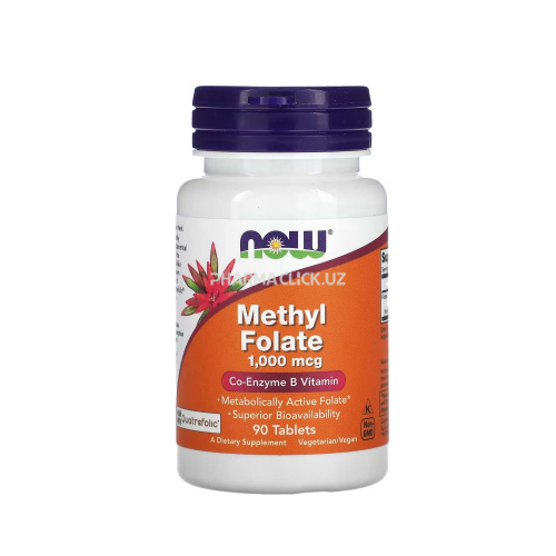 Метилфолат (Витамин B-9) Now Foods, 1000мкг 90 таб