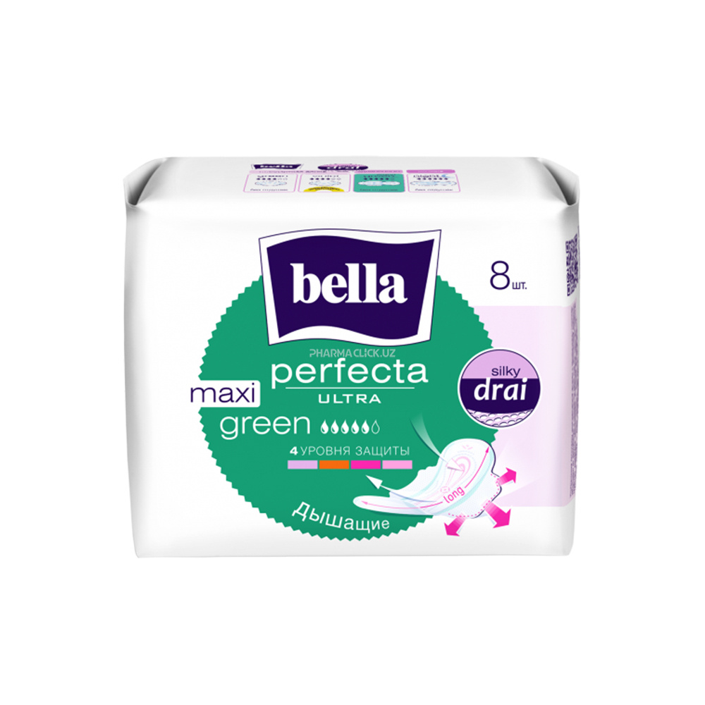 Ultra yupqa prokladkalar "Bella Perfecta Ultra Maxi Green" 8 dona