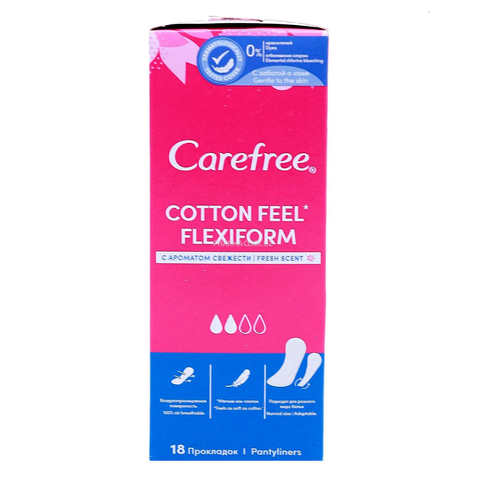 Ежедневные гигиенические прокладки Carefree FlexiForm ароматизированные 18 шт