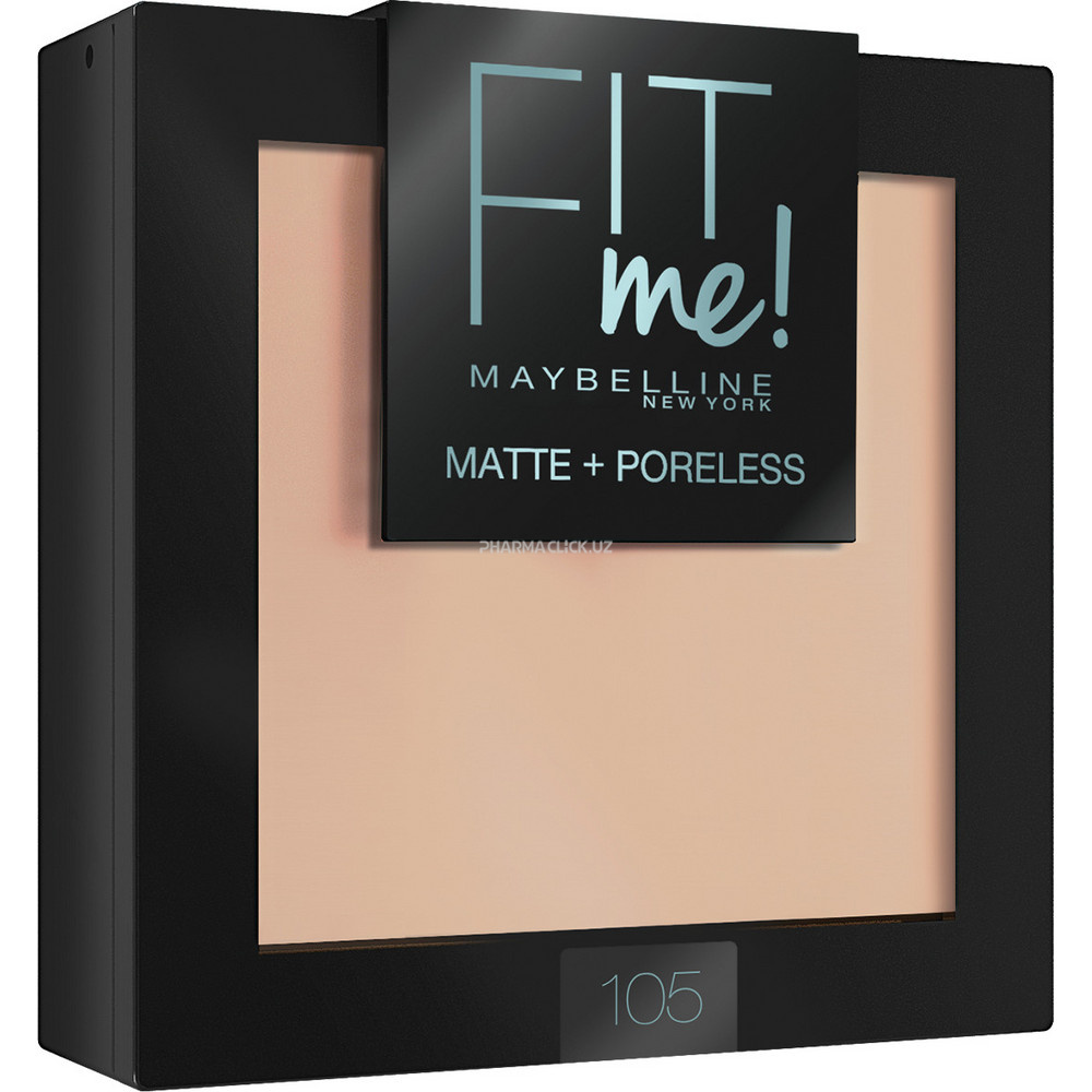 Пудра для лица матовая Maybelline New York "Fit me", оттенок: 105 натурально-бежевый, 10мл