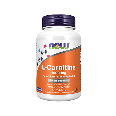 NOW Foods L-karnitin 1000 mg  50 ta tablet