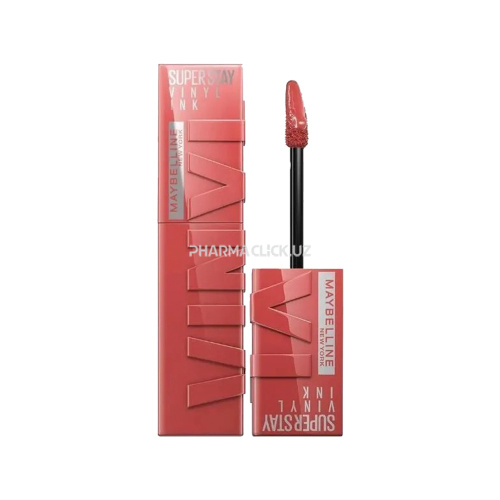 Жидкая стойкая помада для губ с эффектом винила Maybelline Super Stay Vinyl Ink, оттенок 15 Peachy
