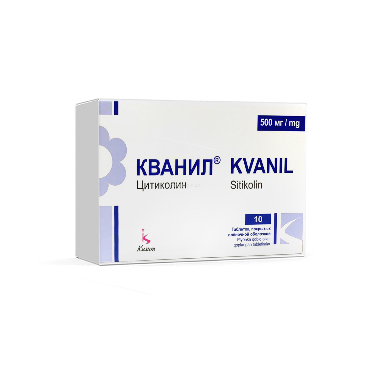 Kvanil tab. qobiq bilan qoplangan 500 mg №10