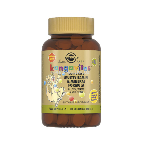 Кангавитес, мультивитамины и минералы со вкусом тропических фруктов, Solgar
