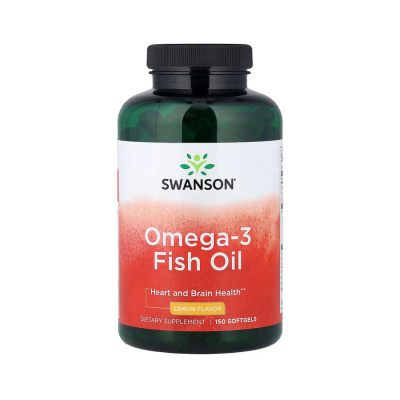 Swanson, Омега-3 рыбий жир, вкус лимона, 60 капсул