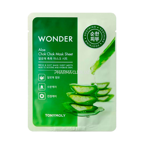 Маска для лица WONDER ALOE CHOK CHOK MASK SHEET 22 гр Маска для лица WONDER ALOE CHOK CHOK MASK SHEET 22 гр