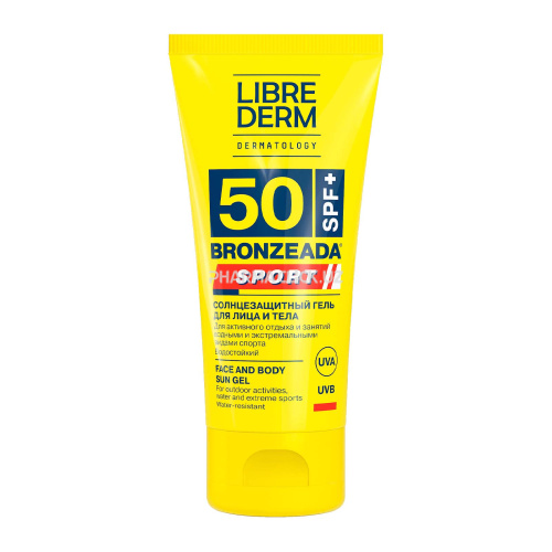 LIBREDERM BRONZEADA SPORT cолнцезащитный гель для лица и тела SPF 50  50 мл