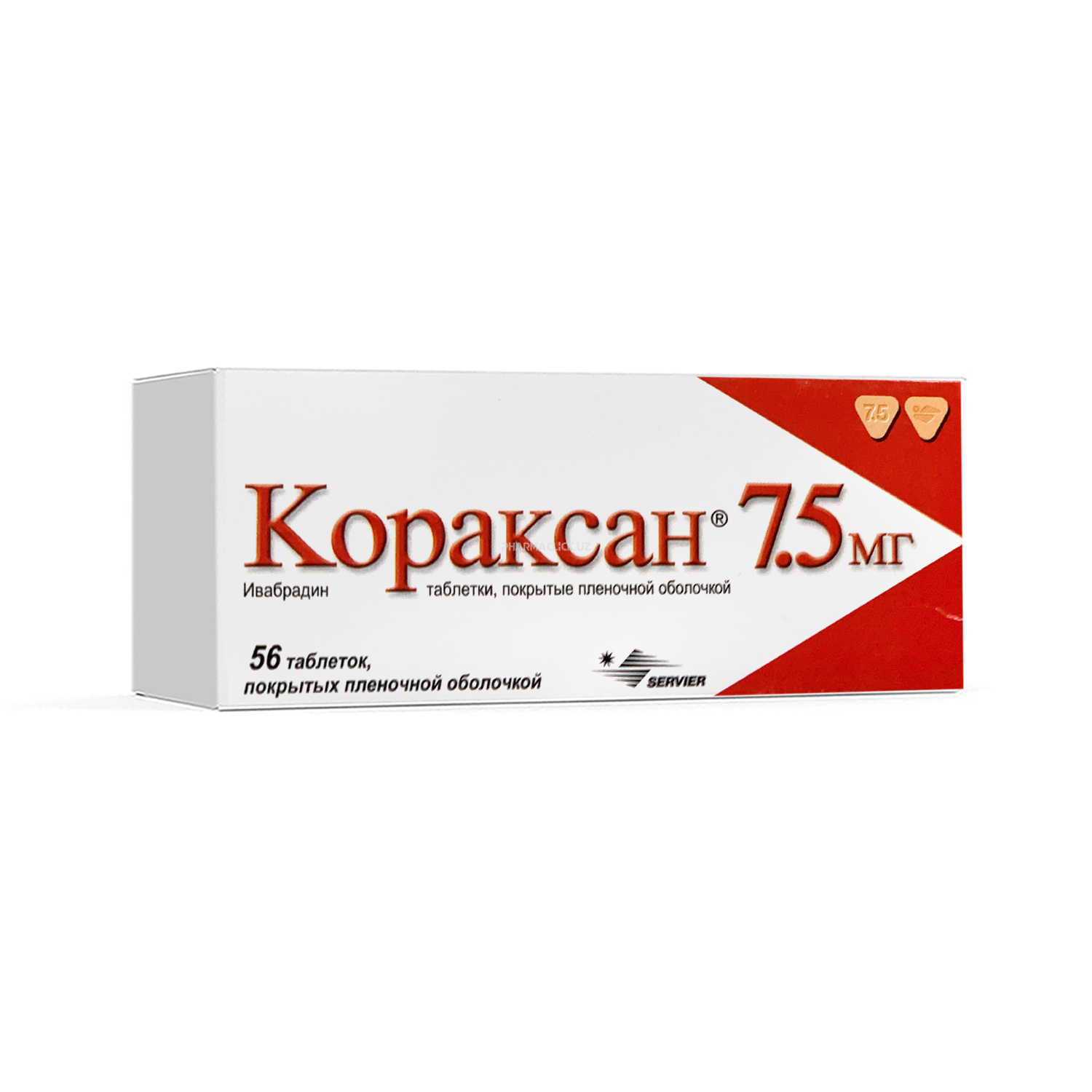 Koraksan plyonka qobiq bilan qoplangan tabletkalar 7,5 mg №56