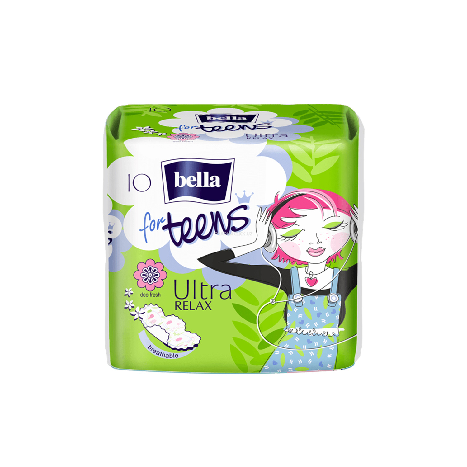 Ультратонкие прокладки Новый дизайн"Bella  teens Ultra Relax " 10 шт  в полиэт. уп.
