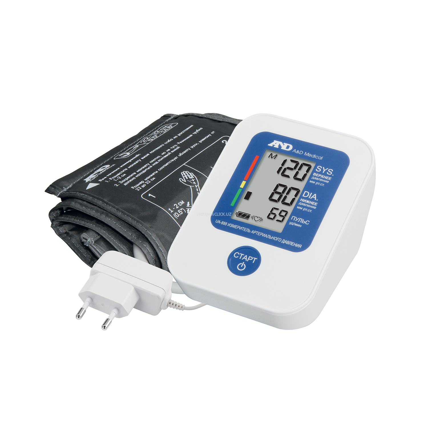 Тонометр для измерения артериального давления  автоматический с адаптером A&D UA-888